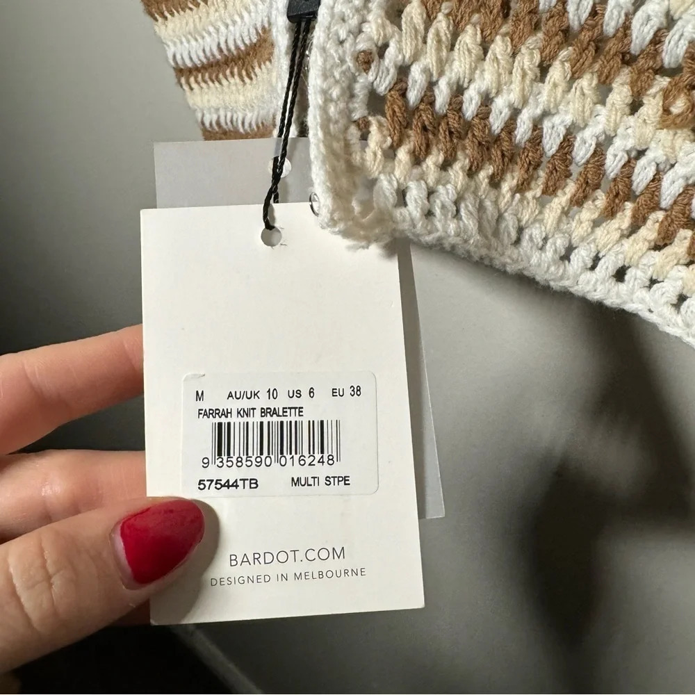 NWT BARDOT Revolve Farrah  Knit Bralette In Multi Stripe M - Picture 6 of 9